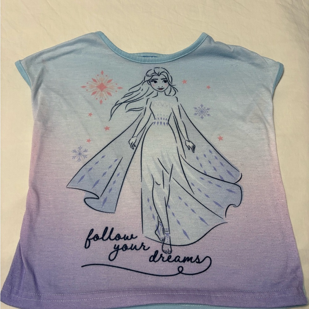 5/$25 Disney Frozen Kids Short Sleeve Tee - Blue and Purple